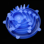 6pcs Silicone Stretch Lids Reusable Food Storage Bowl Covers