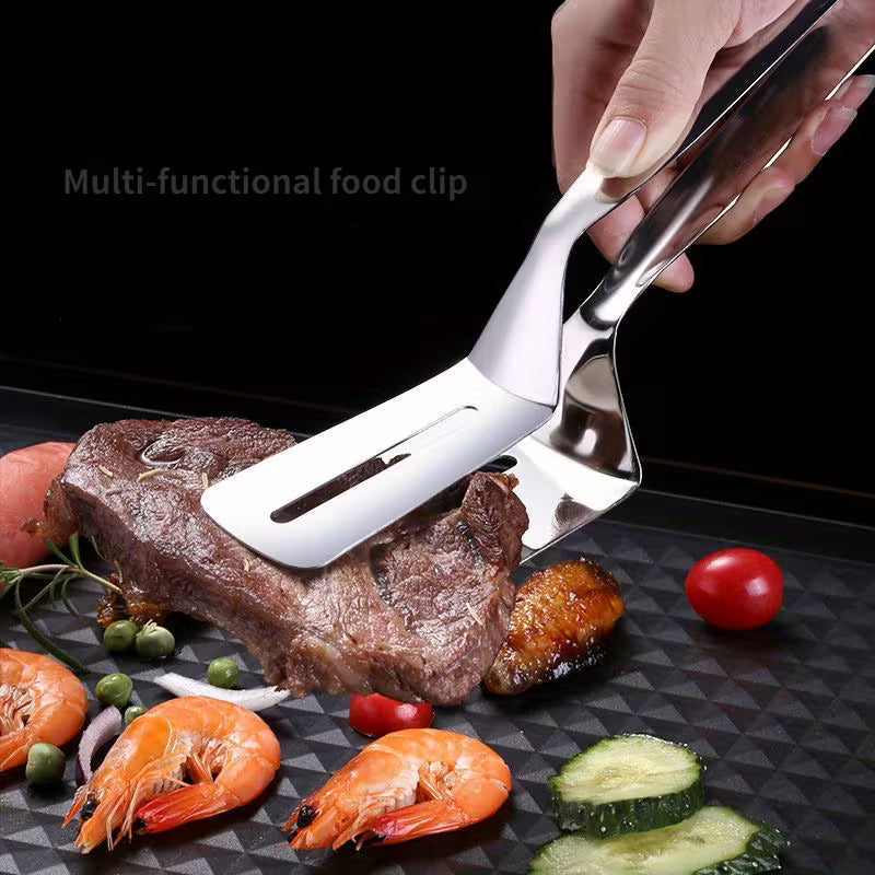 Stainless Steel Fish Spatula Tongs Non-Stick Kitchen Tool