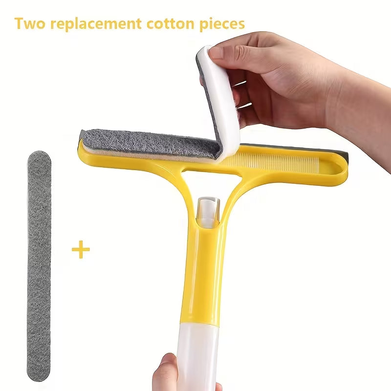 3 in 1 Window Squeegee Brush and Microfiber Cleaning Tool