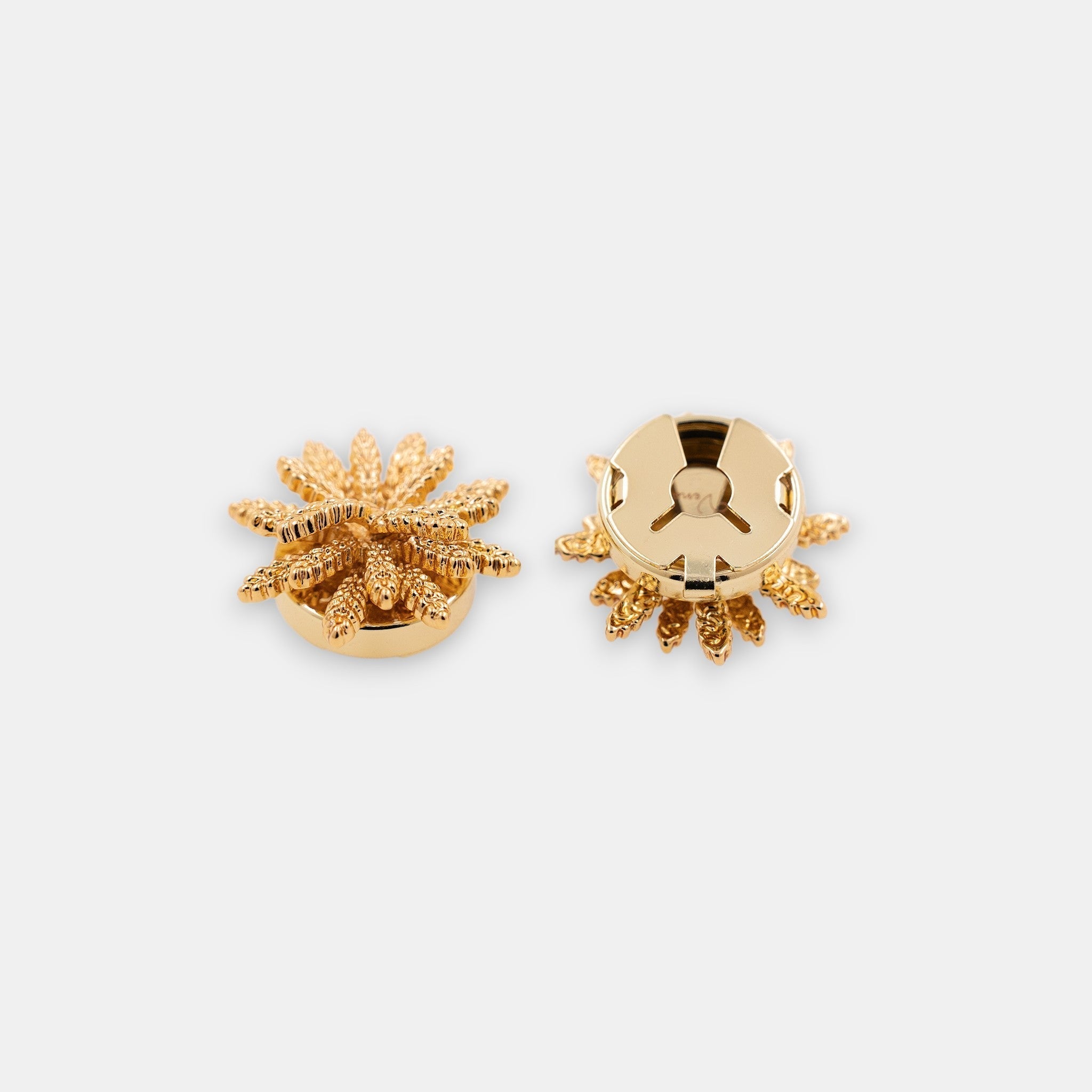 Midnight Spark Button Cover Set – 22K Gold Sunburst Statement in Two Sizes