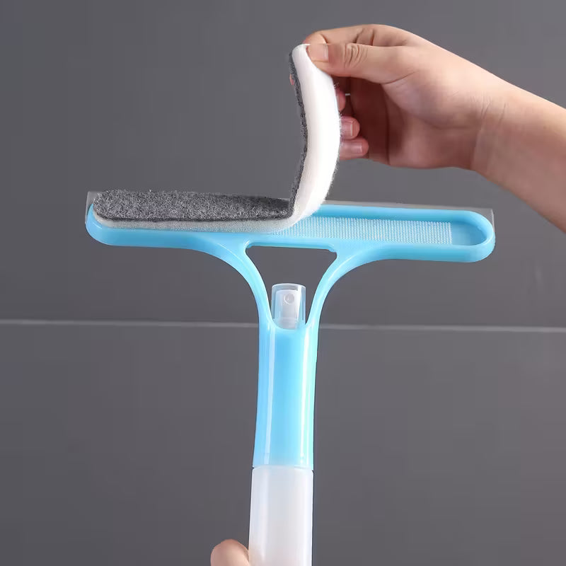 3 in 1 Window Squeegee Brush and Microfiber Cleaning Tool