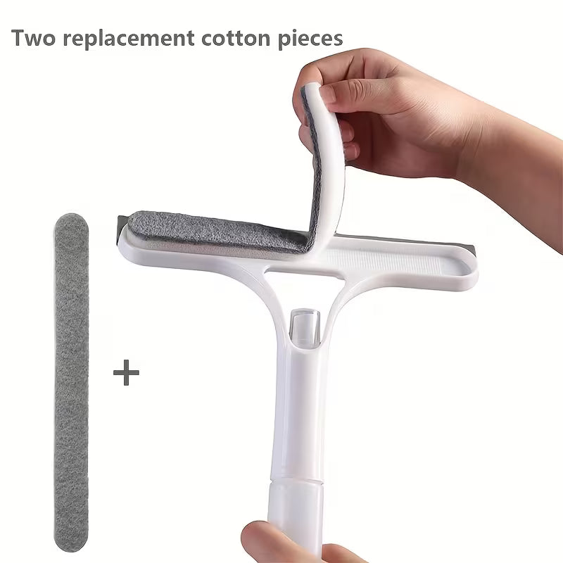 3 in 1 Window Squeegee Brush and Microfiber Cleaning Tool
