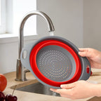 Collapsible Round Colander Set Large and Small Kitchen