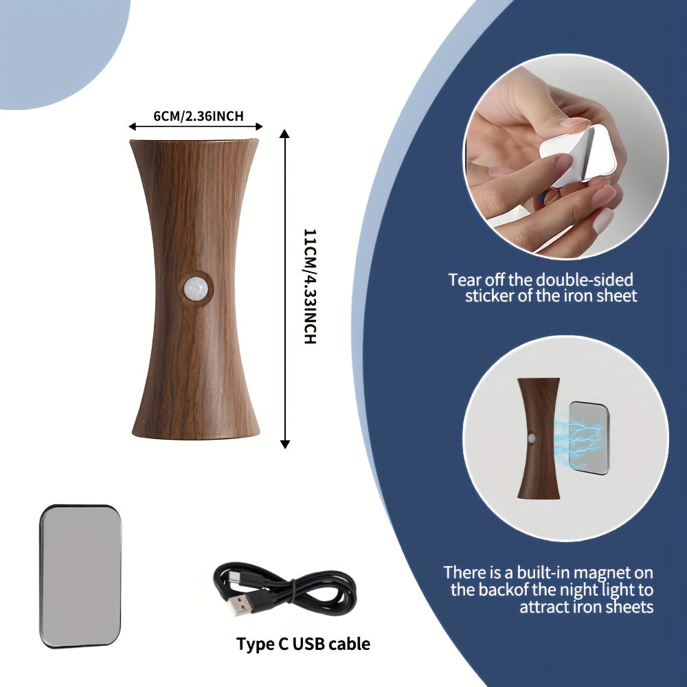 Motion Sensor Smart Night Light with Dimmer, USB Rechargeable Wireless Wall Lamp Suitable for Bedroom, Stairway, Hallway, Auto On\u002FOff, Plug & Play, Low Voltage for Room,, Bathroom, -Efficient