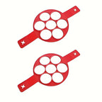 Silicone Non-Stick 6-Round Pancake Mold Red Cooking Tool