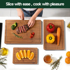 3 Piece Bamboo Cutting Board Set for Kitchen